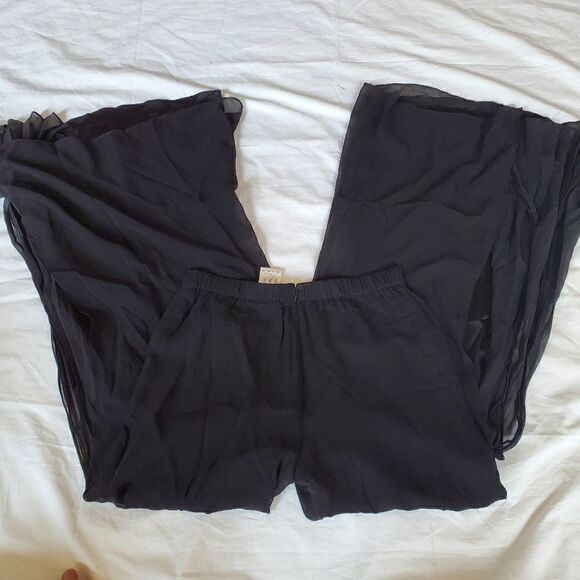 St. John Evening Georgette Silk Flare Pants Size 2 - Picture 5 of 12